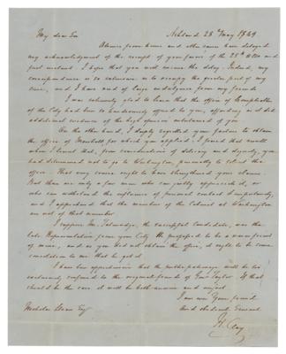 Lot #157 Henry Clay Autograph Letter Signed and Free Frank