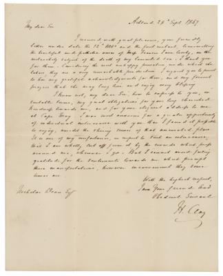Lot #156 Henry Clay Autograph Letter Signed - Image 1