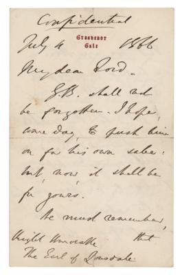 Lot #253 Benjamin Disraeli Autograph Letter Signed