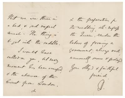 Lot #253 Benjamin Disraeli Autograph Letter Signed - Image 2