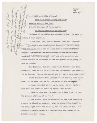Lot #18 Dwight D. Eisenhower Hand-Annotated Draft (~1,150 Words) with (4) TLSs - Image 6