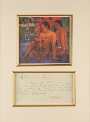 Lot #521 Paul Gauguin Document Signed - Image 1