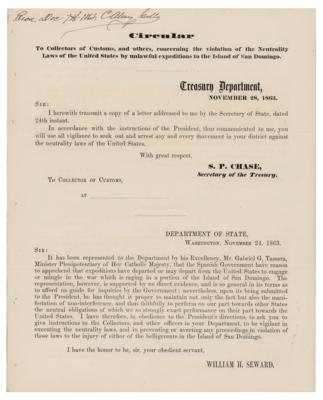 Lot #10 Abraham Lincoln: 1863 Neutrality Laws Customs Circular - Image 1