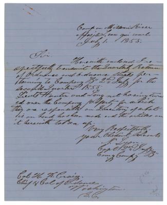 Lot #414 Nathaniel Lyon Autograph Letter Signed - Image 1
