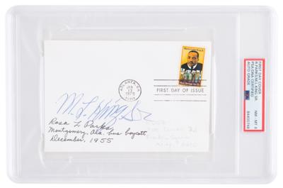 Lot #350 Rosa Parks and Martin Luther King, Sr. Signed First Day Cover - Image 1
