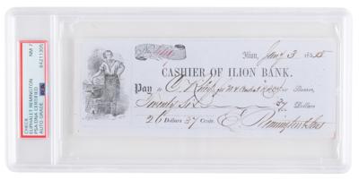 Lot #367 Eliphalet Remington Signed Check - Image 1