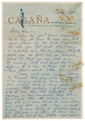 Lot #199 Jack Ruby Autograph Letter Signed - Image 1