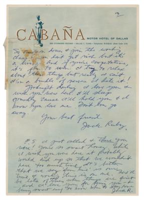 Lot #199 Jack Ruby Autograph Letter Signed - Image 3