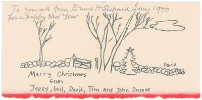 Lot #606 Ernest H. Shepard Signed Christmas Card - Image 1