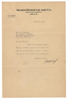 Lot #409 Robert E. Wood Typed Letter Signed