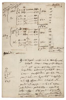 Lot #417 Napoleon Handwritten Notes on Military Organization - Image 1