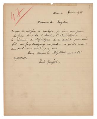 Lot #522 Paul Gauguin Autograph Letter Signed - Image 1