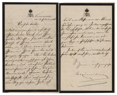 Lot #185 Emperor Maximilian I of Mexico Letter Signed - Image 1
