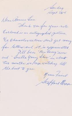 Lot #723 Batman: Stafford Repp Autograph Letter