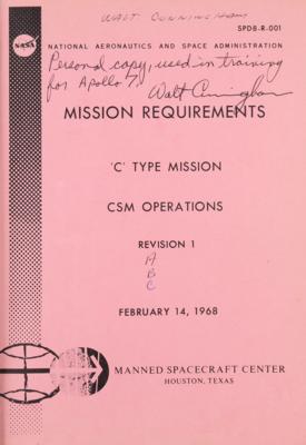 Lot #478 Walt Cunningham's Apollo 7 Mission Requirements Training-Used Manual - Image 2