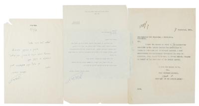 Lot #381 Moshe Sharett (3) Signed Letters