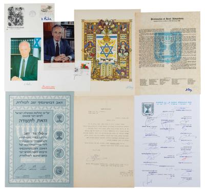 Lot #294 Israeli Leaders (9) Signed Items - Image 1