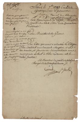 Lot #421 Lazare Carnot Document Signed - Image 1
