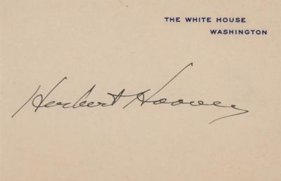 Lot #84 Herbert Hoover Signed White House Card - Image 1