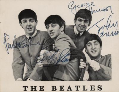 Lot #617 Beatles Signed Fan Club Promo Card