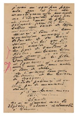 Lot #525 Claude Monet Autograph Letter Signed - Image 4