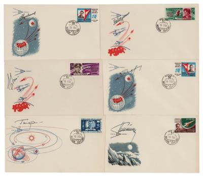 Lot #476 Cosmonauts Set of (6) Signed KNIGA Covers
