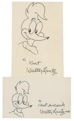 Lot #566 Walter Lantz (2) Signed Sketches - Image 1