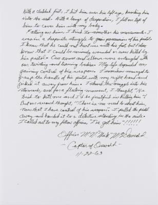 Lot #344 Lee Harvey Oswald: Autograph Manuscript and Souvenir Typescript Signed by the Assassin's Captors - Image 2