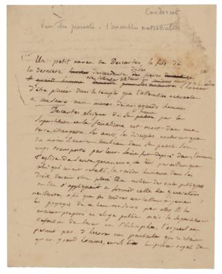 Lot #242 Marquis de Condorcet Handwritten Manuscript