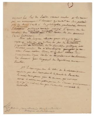 Lot #242 Marquis de Condorcet Handwritten Manuscript - Image 2
