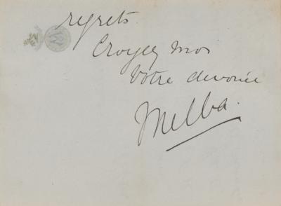 Lot #640 Nellie Melba Autograph Letter Signed - Image 3
