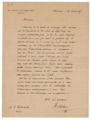 Lot #335 Fridtjof Nansen: Hendrik Mohn Autograph Letter Signed - Image 1