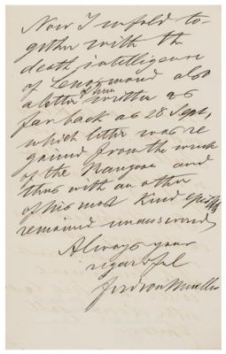 Lot #332 Ferdinand von Mueller Autograph Letter Signed - Image 3