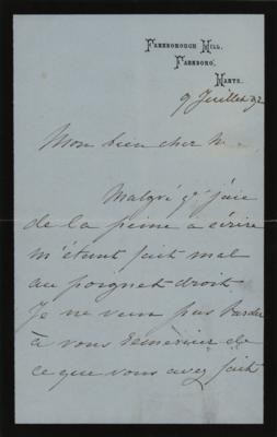 Lot #262 Eugenie de Montijo Autograph Letter Signed - Image 1