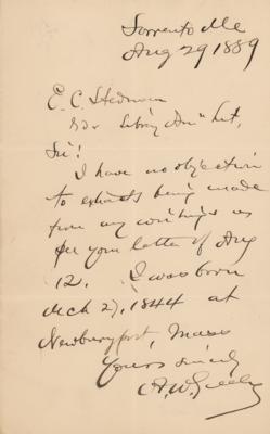 Lot #275 Adolphus Greely Autograph Letter Signed - Image 1
