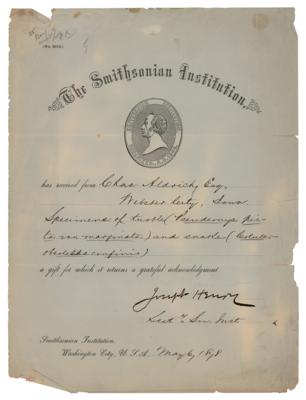 Lot #284 Joseph Henry Document Signed - Image 1