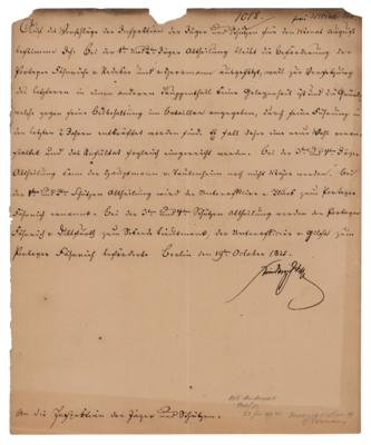 Lot #305 King Frederick William III of Prussia Document Signed - Image 1