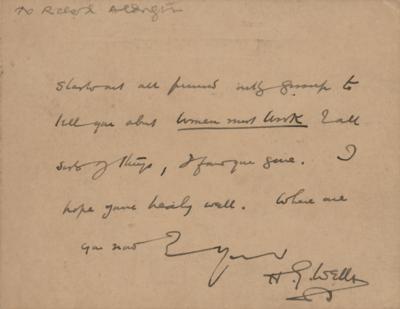 Lot #581 H. G. Wells Autograph Letter Signed - Image 2