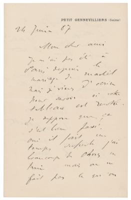 Lot #518 Gustave Caillebotte Autograph Letter Signed - Image 1