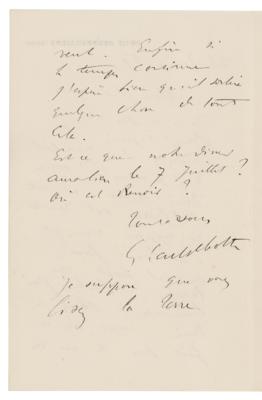 Lot #518 Gustave Caillebotte Autograph Letter Signed - Image 2