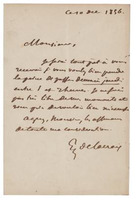 Lot #520 Eugene Delacroix Autograph Letter Signed - Image 1
