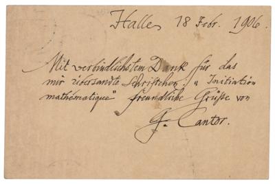 Lot #171 Georg Cantor Autograph Letter Signed