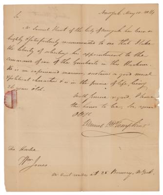 Lot #396 Daniel D. Tompkins Autograph Letter Signed - Image 1