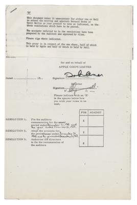 Lot #622 Beatles: John Lennon Document Signed