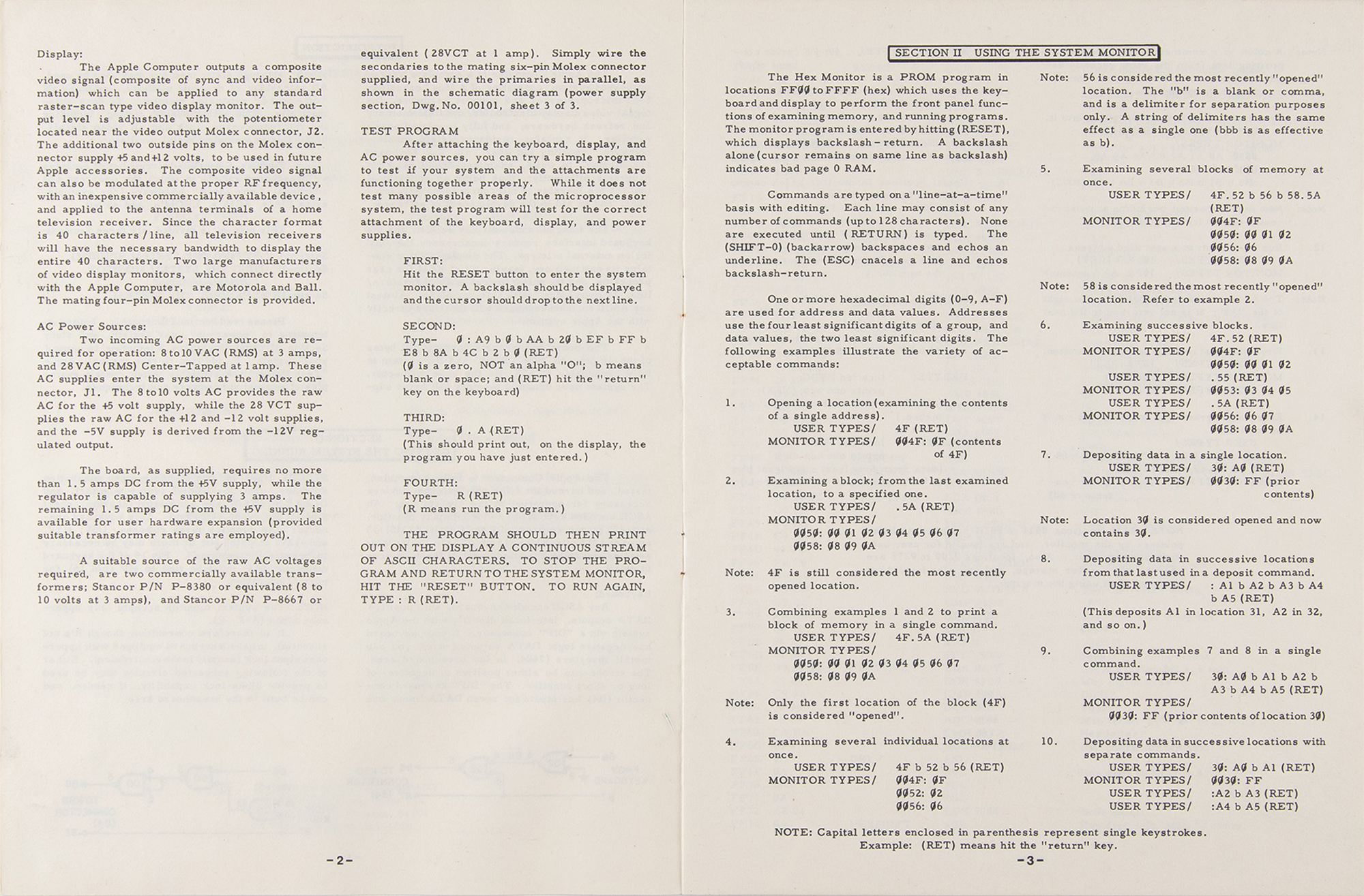 Lot #8025 Apple-1 Computer Operation Manual - Image 3