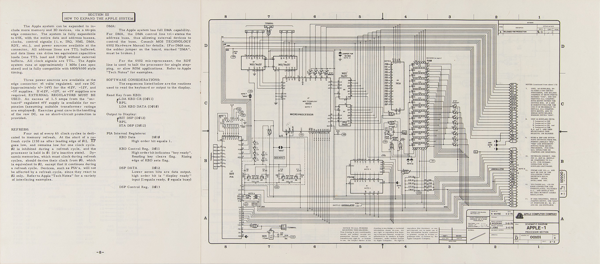 Lot #8025 Apple-1 Computer Operation Manual - Image 7