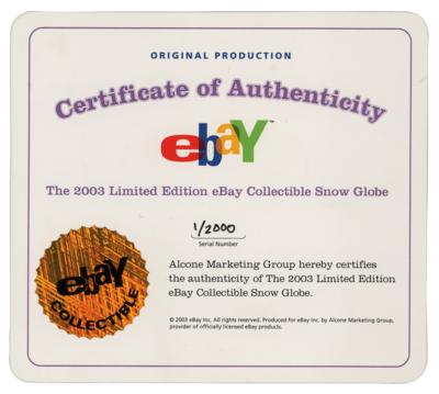 Lot #8065 Meg Whitman Signed 2003 eBay Snow Globe: Limited Edition No. 1 of 2000 - Image 6