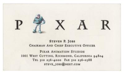 Lot #8035 Steve Jobs Hand-Annotated Personal Pixar Business Card