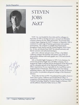 Lot #8034 Steve Jobs Signed Seybold Seminar Guide Book