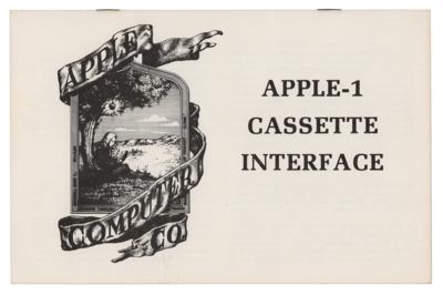 Lot #8023 Steve Jobs: Original 1976 Apple-I Cassette Interface Manual